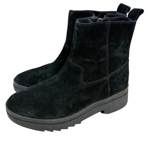 Eileen Fisher NWOB Floyd Waterproof Boot Black Size 6 Suede Leather Side Zip - Picture 3 of 9